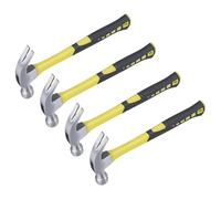 SOUJAP Lot de 4 marteaux arrache-pans, marteau à panne fendue en acier au carbone de 33 cm avec poignée ergonomique pour arrache-ongles, usage domestique, 500 g