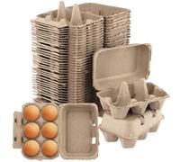 SOUJAP Lot de 40 boîtes à œufs en carton de 6 pièces, demi-douzaine de cartons d'œufs en papier pour stocker des œufs de poule, 15 x 10 x 7 cm