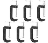 SOUJAP Lot de 6 colliers de serrage C en métal pour le travail du bois et le soudage, noir, ouverture de mâchoire de 125 mm, profondeur de gorge de 55 mm