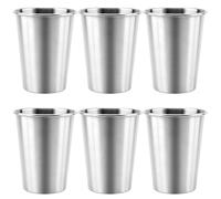SOUJAP Lot de 6 gobelets réutilisables en acier inoxydable de 8,9 x 12,5 cm, 500 ml, pour fête, camping, voyage