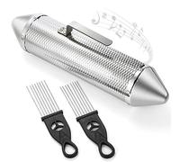 SOUJOY Guiro Instrument, Shaker Guiro en acier inoxydable avec 2 grattoirs, instrument de percussion latine de 38,1 x 7,6 cm, marteau de sable professionnel pour entraînement musical