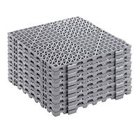 SOUJOY Lot de 12 Coussins modulaires emboîtables de 30 x 30 cm en Caoutchouc avec Trous, Tapis de Drainage antidérapant pour Piscine, Douche, Salle de Bain, Cuisine, terrasse, Balcon, Cour, Espace