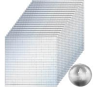 SOUJOY Lot de 36 000 carreaux de mosaïque effet miroir - 5 x 5 mm - Mini miroirs carrés en verre véritable - Autocollants boules disco pour décoration d'intérieur
