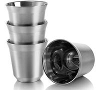SOUJOY Lot de 4 tasses à expresso en acier inoxydable, 76.5 g, tasses à café isothermes à double paroi, résistantes à la chaleur, boire du café, boire des boissons