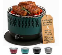 SOUK ONE Barbecue de table avec ventilation active, barbecue au charbon de bois, portable, barbecue de camping en plein air
