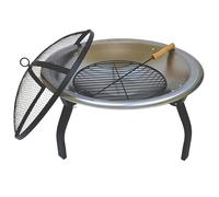 SOUK ONE Brasero Ibiza en Acier Inoxydable Ø 56 cm - Pour Jardin, Terrasse et Balcon - Avec Protection Contre les Étincelles et Couvercle