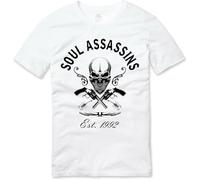 Soul Assassins Old School West Coast Hip Hop T Shirt White Manches Courtes(Small)