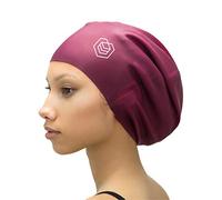 SOUL CAP - Bonnet de Bain Grand pour Cheveux Longs | Conçu pour Les Cheveux Longs, Épais ou Bouclés | Adulte Unisexe | Femmes et Hommes | 100% Premium Silicone - Maroon, XL