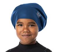 SOUL CAP JR - Bonnet de Bain Large pour Les Enfants - Fait pour Cheveux Longs, Dreadlocks, Tissages, Extensions, Tresses, Boucles et Coupes Afro - Silicone (L, Blue Marine)