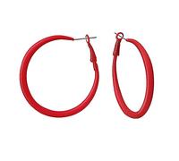 Soul-Cats 1 paire de belles boucles d'oreilles créoles clous d'oreilles créoles Ø 50 mm style années 80, couleur : rouge