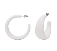 Soul-Cats 1 paire de boucles d'oreilles créoles en plastique clous d'oreilles en acrylique boucles d'oreilles créoles rétro, couleur : blanc