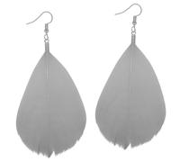 Soul-Cats 1 paire de boucles d'oreilles en plumes dans de belles couleurs fille hippie colorée, couleur: gris