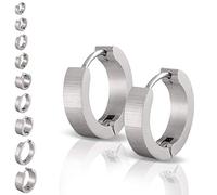 Soul-Cats 1 paire de cerceaux articulés en acier inoxydable argenté, Größe:Ø 14mm / 4mm breit, Couleur: argent brossé