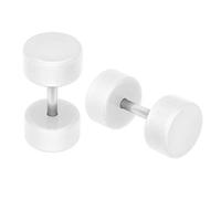 Soul-Cats 1 paire Fake Plugs boucles d'oreille blanc, Taille: 6 mm, couleur: blanc