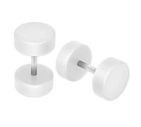 Soul-Cats 1 paire Fake Plugs boucles d'oreille blanc, Taille: 8 mm, couleur: blanc