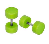 Soul-Cats 1 paire Fake Plugs boucles d'oreille bleu clair, Taille: 6 mm, couleur: vert fluo