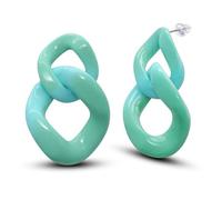 Soul-Cats Boucles d'oreilles en acrylique pour femme au design maillon de chaîne belles couleurs pastel, 33 x 55 mm, Acier inoxydable, Pas de gemme