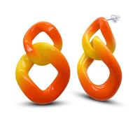 Soul-Cats Boucles d'oreilles en acrylique pour femme au design maillon de chaîne belles couleurs pastel, 33 x 55 mm, Acier inoxydable, Pas de gemme