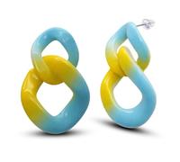 Soul-Cats Boucles d'oreilles en acrylique pour femme au design maillon de chaîne belles couleurs pastel, 33 x 55 mm, Acier inoxydable, Pas de gemme