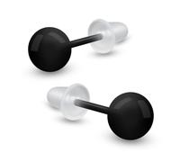 Soul-Cats Boucles d'oreilles en céramique de 6 mm avec perle en forme de boule - Multicolore, unisexe, avec fermoir en silicone, légères et douces pour la peau, 6 mm, Céramique, Pas de gemme