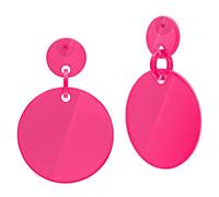 Soul-Cats Boucles d'oreilles fantaisie en acrylique, style néo disco rétro des années 80, couleur: rose fluo