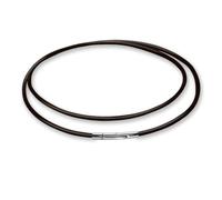 Soul-Cats Collier en cuir et acier inoxydable avec fermeture à levier à pression Noir/marron/marron foncé Longueur 42-60 cm 3 épaisseurs 3 4 5 mm