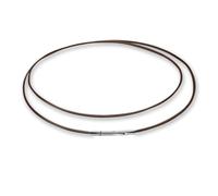 Soul-Cats Collier en cuir et acier inoxydable avec fermeture à levier à pression Noir/marron/marron foncé Longueur 42-60 cm 4 épaisseurs 2 3 4 5 mm, 2 mm, dunkelbraun, 50 cm, Cuir