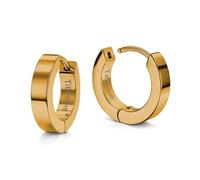 Soul-Cats créoles à charnière en titane G23 or - créoles ultra-légères unisexes boucles d'oreilles pour femmes et hommes taille Ø 14 mm/largeur 5 mm