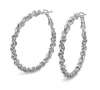 Soul-Cats Créoles aspect chaîne - Diamètre : 5 cm - Boucles d'oreilles en métal pour femme - Bijoux glamour - Design élégant avec fermeture à clic - Pour le quotidien et les occasions, 5 cm, Métal