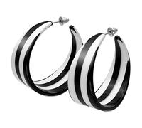 Soul-Cats créoles en acrylique rayé noir et blanc dans les années 80