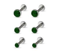 Soul-Cats Lot de 3 boucles d'oreilles en titane multicolores - Arc-en-ciel - Rouge, vert, bleu, rose, jaune, turquoise - Doux pour la peau - Unisexe - Pour homme et femme, Titane