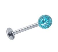 Soul-Cats® Piercing de Lèvre Labret Tragus Monroe, Couleur: Bleu Clair; Longueur: 8 mm; Balle: 3 mm