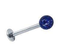 Soul-Cats® Piercing de Lèvre Labret Tragus Monroe, Couleur: Bleu foncé; Longueur: 8 mm; Balle: 4 mm