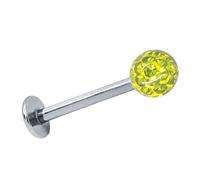 Soul-Cats® Piercing de Lèvre Labret Tragus Monroe, Couleur: Jaune; Longueur: 8 mm; Balle: 3 mm