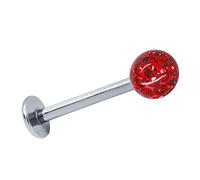 Soul-Cats® Piercing de Lèvre Labret Tragus Monroe, Couleur: Rouge; Longueur: 8 mm; Balle: 4 mm