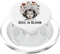 Soul Flowers Woman Calm Mind Peaceful Floral Art PopSockets PopGrip pour MagSafe