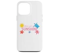 Soul Full of Sunshine Tortue Hibiscus Étoile de mer Soleil Plage Art Coque pour iPhone 13 Pro Max