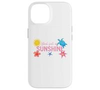 Soul Full of Sunshine Tortue Hibiscus Étoile de mer Soleil Plage Art Coque pour iPhone 14