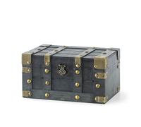 Soul & Lane Petit coffre au trésor en bois - 27,9 x 17,8 x 14 cm, boîte de rangement en bois avec couvercle à charnière, coffre décoratif pour souvenirs, coffre de pirate vintage pour salle de classe