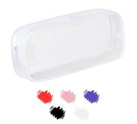 Soul Projekt Trousse Ronde en PVC Transparent pour Femme, Trousse à pinceaux, école, Enfants, Trousse de Toilette, université, Bureau, Examen