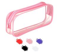 Soul Projekt Trousse Transparente pour Fournitures Scolaires, Trousse à Crayons pour Filles école secondaire, Pochette Portable en PVC pour étudiants, Examen, Bureau, Sac de Voyage, Femme, Fille