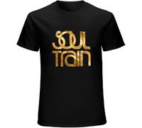 Soul Train Logo Musical Show Black Mens T-Shirt Graphic Unisex Tee Shirt Manches Courtes(X-Large)