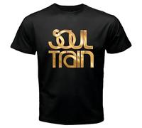 Soul Train Logo Musical Show Men's Black T-Shirt Size S to 3XL Summer Men's Fashion Tee,Comfortable t Shirt