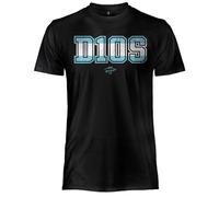 Maradona T-shirt officiel. T-shirt unisexe en coton. T-shirt pour adulte et garçon, Noir , XXL