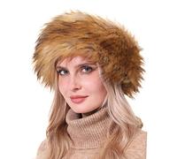 Soul Young Bandeau En Fourrure Chapka Russe Femmes Bandeaux Fausse Fourrure De Hiver Pour Ski(Marron avec Pointe)
