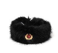 Soul Young Bandeau En Fourrure Chapka Russe Femmes Bandeaux Fausse Fourrure De Hiver Pour Ski(Noir avec KGB)