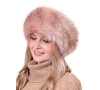 Soul Young Bandeau En Fourrure Chapka Russe Femmes Bandeaux Fausse Fourrure De Hiver Pour Ski(Rose Sombre)