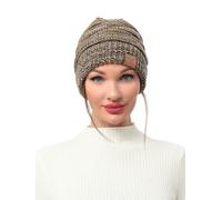soul young Chapeaux Beanie pour Femmes avec Trou pour Queue de Cheval Bonnets en Tricot Doux Extensibles Thermiques d'hiver(Tailleunique,3tonsKhaki)