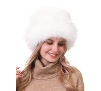 soul young Chapka Fausse Fourrure Léopard Russe Femmes Glamorous Toque Hiver(Blanc)