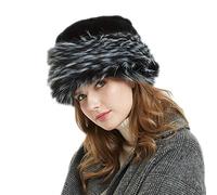 soul young Chapka Fausse Fourrure Léopard Russe Femmes Glamorous Toque Hiver(Noir&Blanc)